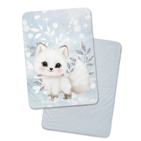 Coupon couverture Renard Arctics Animals – Oeko-Tex – 75x100, 100x150 ou 150x200 cm – couture facile, cadeau naissance