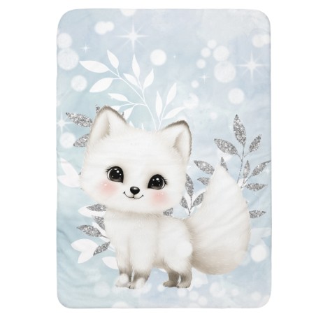Coupon couverture Renard Arctics Animals – Oeko-Tex – 75x100, 100x150 ou 150x200 cm – couture facile, cadeau naissance