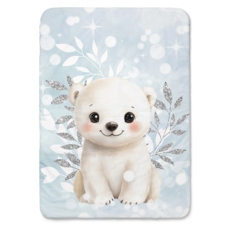 Coupon couverture Ourson Arctics Animals – Oeko-Tex – 75x100, 100x150 ou 150x200 cm – couture facile, cadeau naissance