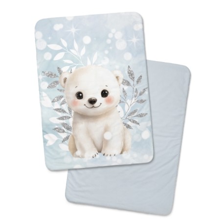 Coupon couverture Ourson Arctics Animals – Oeko-Tex – 75x100, 100x150 ou 150x200 cm – couture facile, cadeau naissance