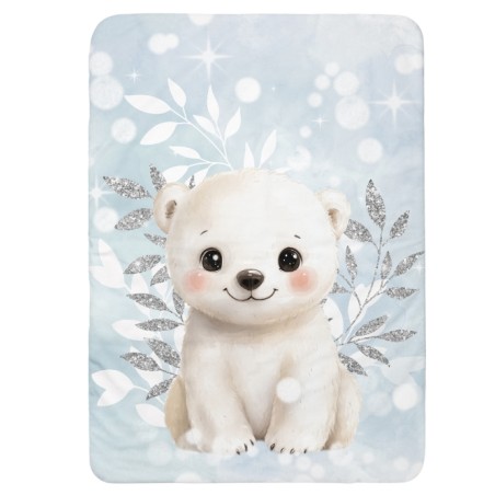 Coupon couverture Ourson Arctics Animals – Oeko-Tex – 75x100, 100x150 ou 150x200 cm – couture facile, cadeau naissance