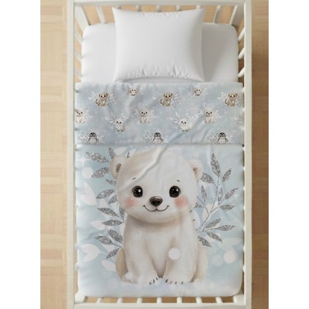 Coupon couverture Ourson Arctics Animals – Oeko-Tex – 75x100, 100x150 ou 150x200 cm – couture facile, cadeau naissance