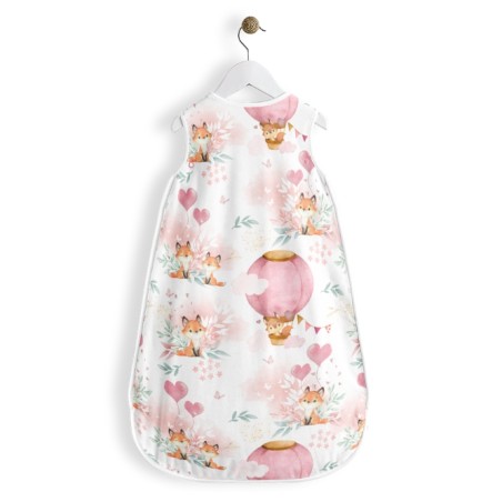 Coupon gigoteuse Lovely Fox Rose bébé – tissu coton Oeko-Tex – kit couture facile, cadeau naissance, couture DIY