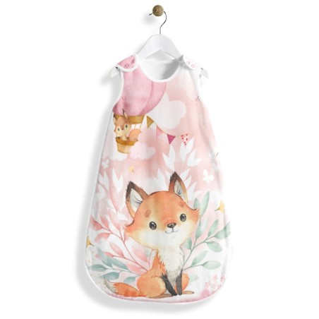 Coupon gigoteuse Lovely Fox Rose bébé – tissu coton Oeko-Tex – kit couture facile, cadeau naissance, couture DIY
