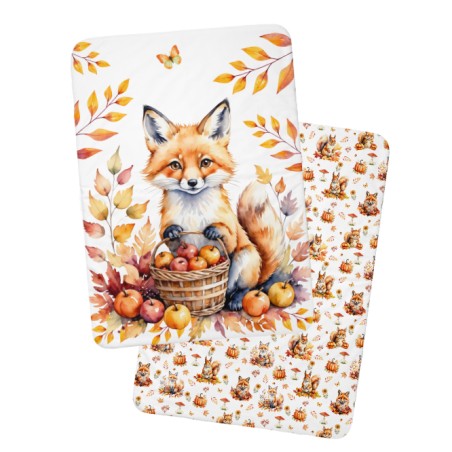 Coupon couverture Renard D'Automne – Oeko-Tex – 75x100, 100x150 ou 150x200 cm – couture facile, cadeau naissance