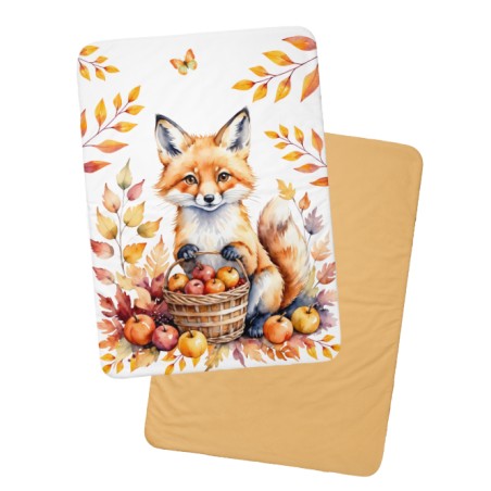 Coupon couverture Renard D'Automne – Oeko-Tex – 75x100, 100x150 ou 150x200 cm – couture facile, cadeau naissance