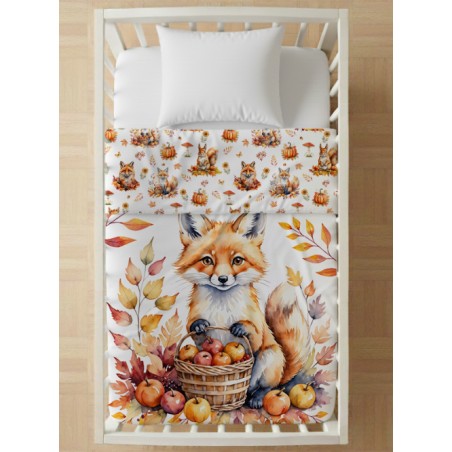 Coupon couverture Renard D'Automne – Oeko-Tex – 75x100, 100x150 ou 150x200 cm – couture facile, cadeau naissance