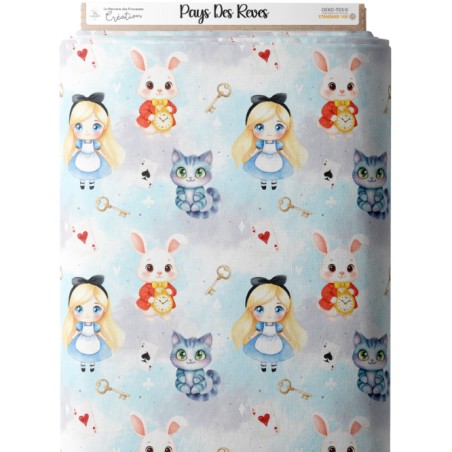 Tissu coton imprimé pour enfants Pays des Rêves - Certifié Oeko-Tex®