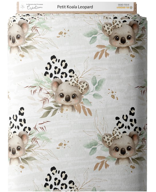 Tissu "Petit Koala Léopard"...