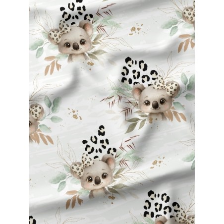 Tissu "Petit Koala Léopard" Oeko-Tex®