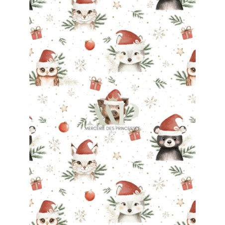 Tissu "Woodland Christmas" Oeko-Tex®