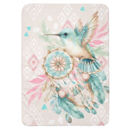 Coupon couverture Petit Colibri Boho – Oeko-Tex – 75x100, 100x150 ou 150x200 cm – couture facile, cadeau naissance