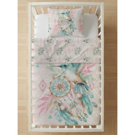 Coupon couverture Petit Colibri Boho – Oeko-Tex – 75x100, 100x150 ou 150x200 cm – couture facile, cadeau naissance