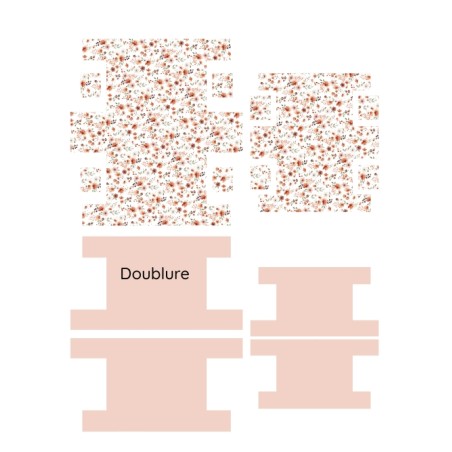 Panneau de tissu – Duo de trousses de toilette “Fleurs d’Automne” – coton Oeko-tex® 153g/m²