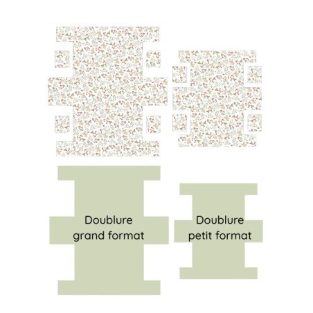 Panneau de tissu – Duo de trousses de toilette “Fraises des bois” – coton Oeko-tex® 153g/m²
