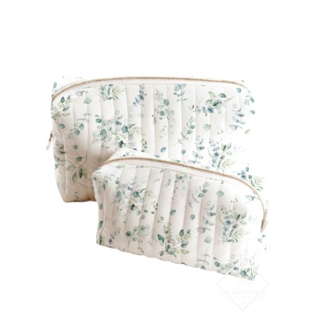 Panneau de tissu – Duo de trousses de toilette “Eucalyptus” – coton Oeko-tex® 153g/m²