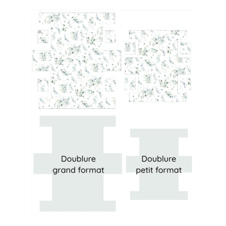 Panneau de tissu – Duo de trousses de toilette “Eucalyptus” – coton Oeko-tex® 153g/m²