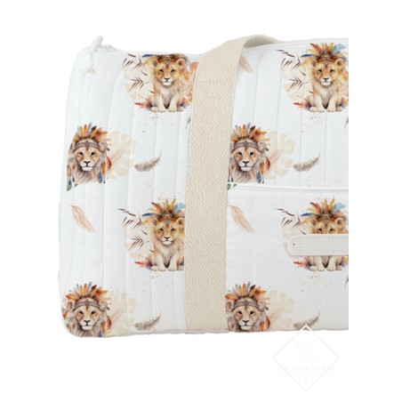 Panneau de tissu “Lion Boho” – Sac à langer ou sac de voyage à coudre – La Mercerie des Princesses®