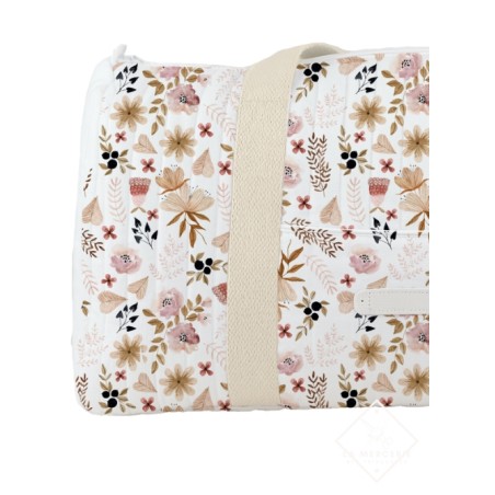 Panneau de tissu “Fleurs Sauvages Roses” – Sac à langer ou sac de voyage à coudre – La Mercerie des Princesses®
