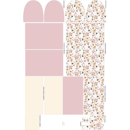 Panneau de tissu “Fleurs Sauvages Roses” – Sac à langer ou sac de voyage à coudre – La Mercerie des Princesses®