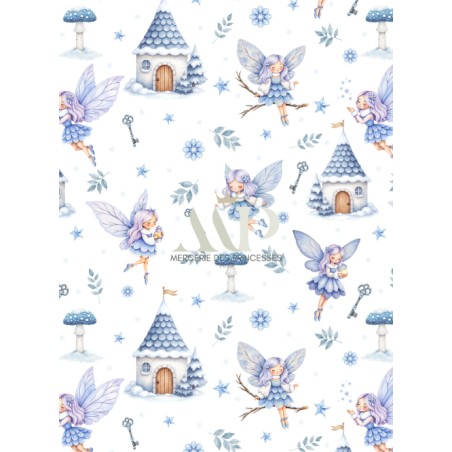 Tissu coton imprimé pour enfants Winter Fairy - Certifié Oeko-Tex®