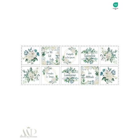 Panneau Lingettes Beauté Éco-Chic Eucalyptus – 10 lingettes lavables réutilisables – coton Oeko-Tex couture facile