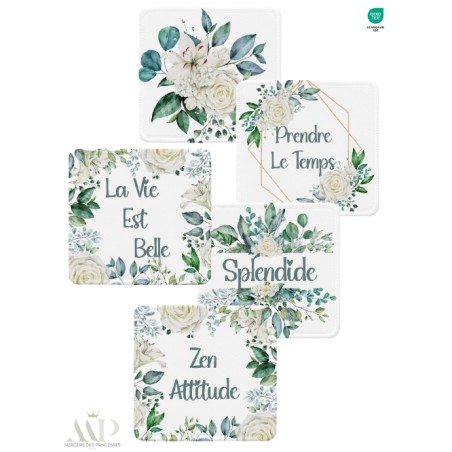 Panneau Lingettes Beauté Éco-Chic Eucalyptus – 10 lingettes lavables réutilisables – coton Oeko-Tex couture facile