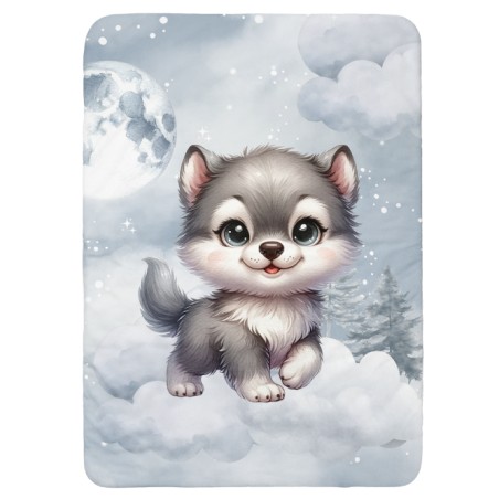 Coupon couverture Baby Wolf – Oeko-Tex – 75x100, 100x150 ou 150x200 cm – couture facile, cadeau naissance