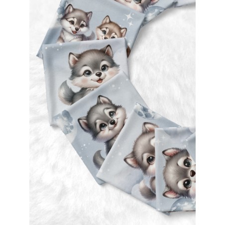 Panneau Lingettes tissu Baby Wolf – 10 lingettes lavables réutilisables bébé – coton Oeko-Tex couture facile