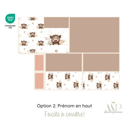 Panneau de couture Protège Carnet de Santé - Motif Petit Marcassin Des Bois -  DIY - Tissu Patron pour création naissance