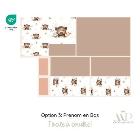 Panneau de couture Protège Carnet de Santé - Motif Petit Marcassin Des Bois -  DIY - Tissu Patron pour création naissance