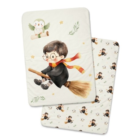 Coupon couverture Petit Sorcier – Oeko-Tex – 75x100, 100x150 ou 150x200 cm – couture facile, cadeau naissance