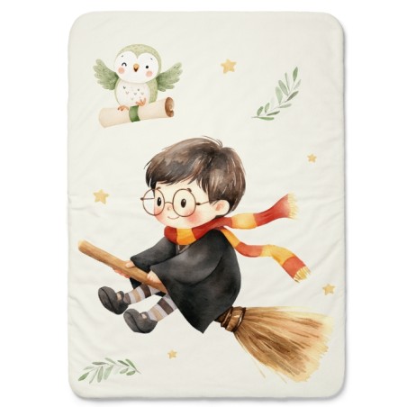 Coupon couverture Petit Sorcier – Oeko-Tex – 75x100, 100x150 ou 150x200 cm – couture facile, cadeau naissance