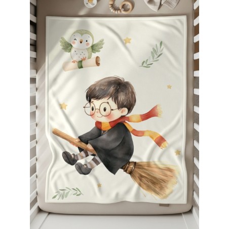 Coupon couverture Petit Sorcier – Oeko-Tex – 75x100, 100x150 ou 150x200 cm – couture facile, cadeau naissance