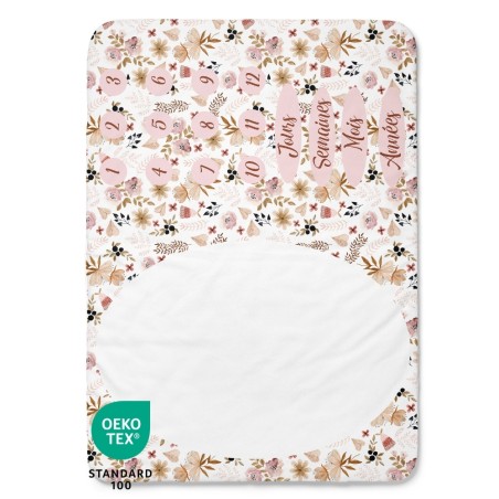 Tapis étape fleurs sauvages roses Boho