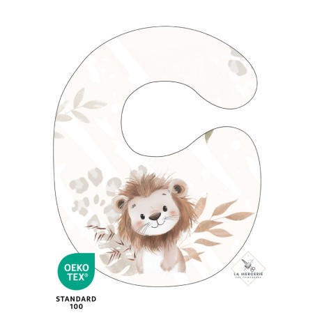 Bavoir Douceur de la Savane coton imprimé à réaliser soi-même  - Certifié Oeko-Tex®