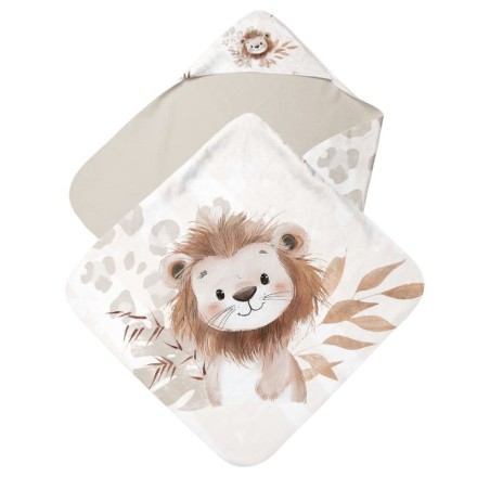 Coupon cape de bain douceur de la savane + 8 lingettes lavables – Oeko-Tex – kit couture facile, cadeau naissance