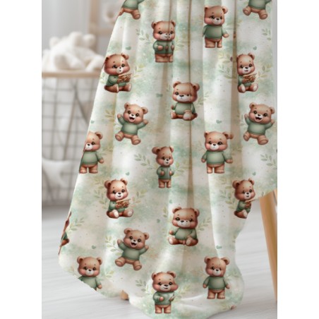 Tissu coton imprimé pour enfants Ourson Mignon - Certifié Oeko-Tex®