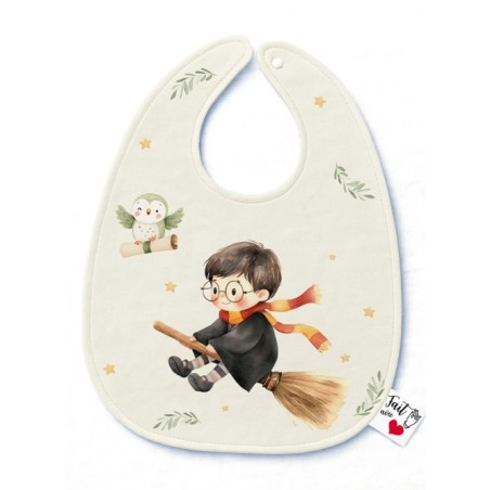 Panneau Bavoir Petit sorcier – pour Bavoir Bébé 3 à 12 mois – Tissu coton Oeko-Tex® a réaliser soi-même