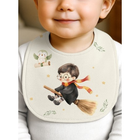 Panneau Bavoir Petit sorcier – pour Bavoir Bébé 3 à 12 mois – Tissu coton Oeko-Tex® a réaliser soi-même