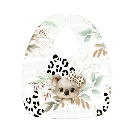 Panneau Bavoir Koala Leopard – pour Bavoir Bébé 3 à 12 mois – Tissu coton Oeko-Tex® a réaliser soi-même