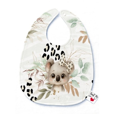 Panneau Bavoir Koala Leopard – pour Bavoir Bébé 3 à 12 mois – Tissu coton Oeko-Tex® a réaliser soi-même