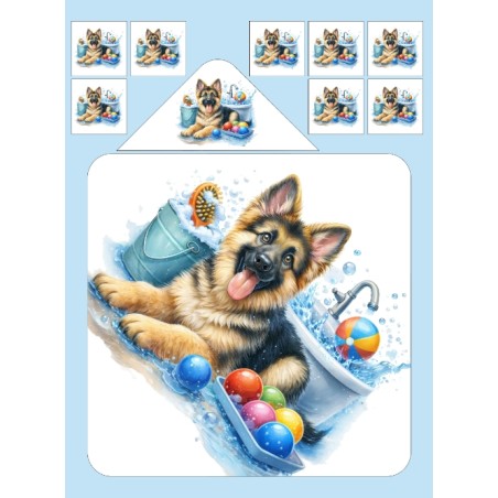 Cape de Bain Petit chiot joyeux