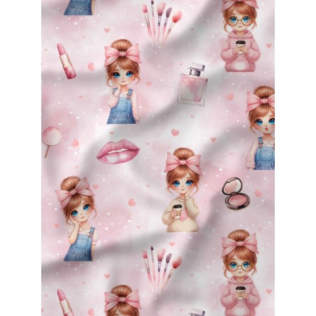 Tissu coton imprimé pour enfants Girly Rose - Certifié Oeko-Tex®