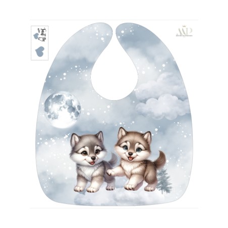 Panneau Bavoir Baby Wolf – pour Bavoir Bébé 3 à 12 mois – Tissu coton Oeko-Tex® a réaliser soi-même