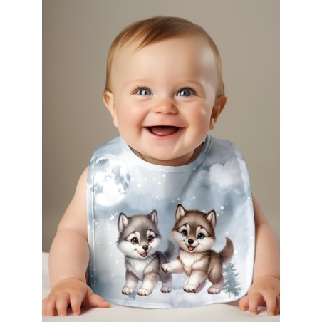 Panneau Bavoir Baby Wolf – pour Bavoir Bébé 3 à 12 mois – Tissu coton Oeko-Tex® a réaliser soi-même