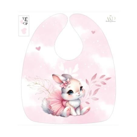 Panneau Bavoir Ballerine Bunny – pour Bavoir Bébé 3 à 12 mois – Tissu coton Oeko-Tex® a réaliser soi-même