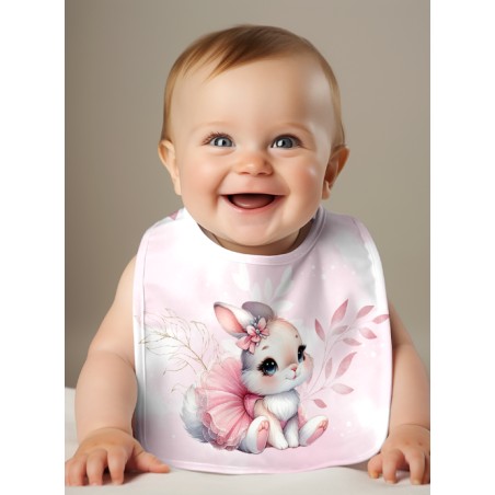 Panneau Bavoir Ballerine Bunny – pour Bavoir Bébé 3 à 12 mois – Tissu coton Oeko-Tex® a réaliser soi-même