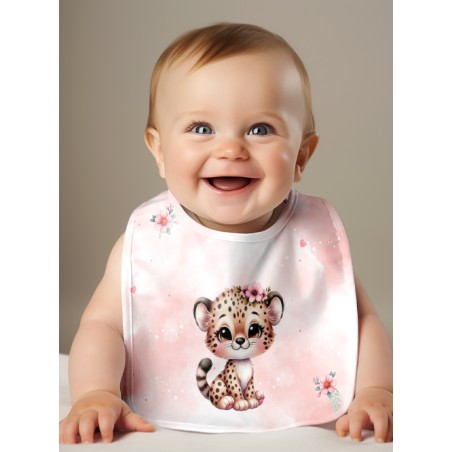 Panneau Bavoir Bébé Guépard – pour Bavoir Bébé 3 à 12 mois – Tissu coton Oeko-Tex® a réaliser soi-même