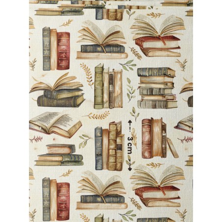 Tissu coton imprimé Livres - Certifié Oeko-Tex®